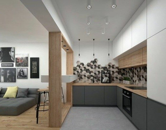 deco-tips-Wanddeko-grå-sovebilder vegg-stoler ovn-plate-lampe puter