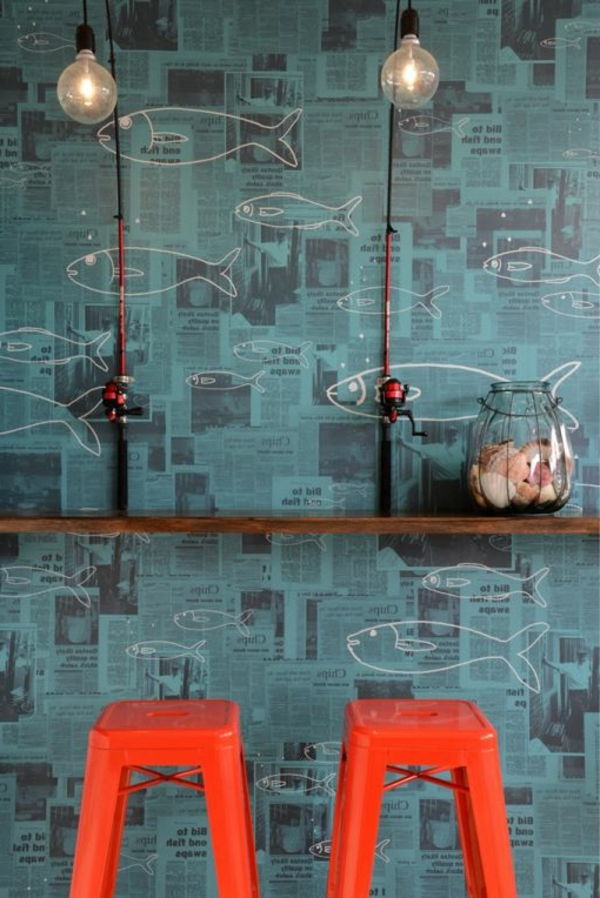 -design-wallpaper-idéer-designer wallpaper-med-fisk wallpaper-design-