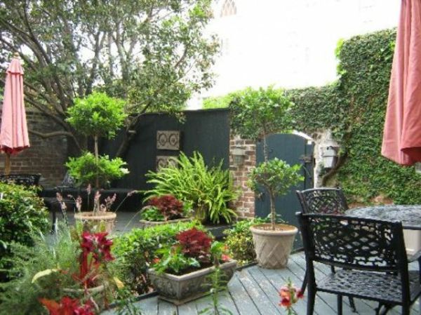 plante și o zonă de relaxare pentru un design modern de grădină