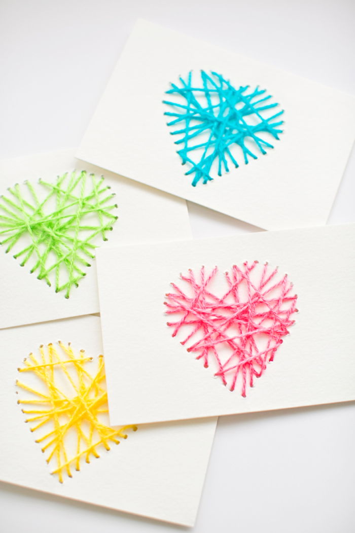 Vytvárajte pohľadnice sami, vytvárajte materiály: papier, priadzu, ihlu, kreatívny darček sami