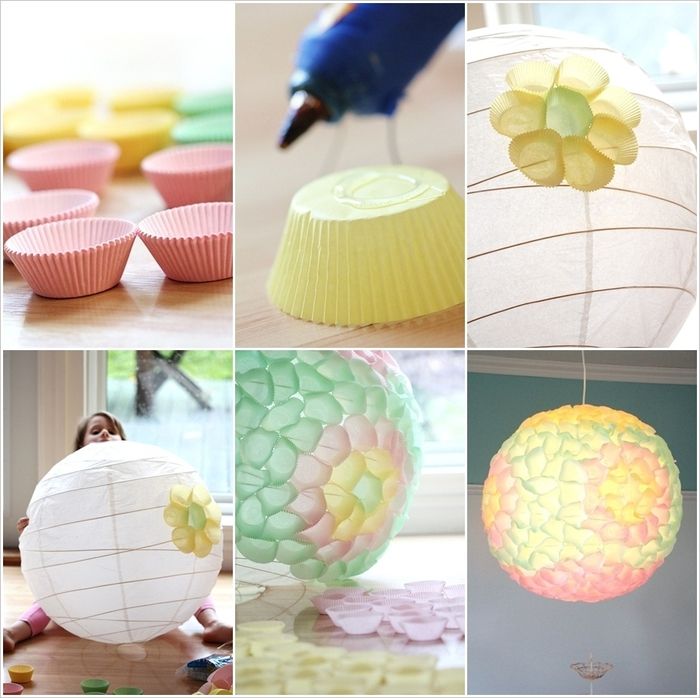 Vytvorte sami sebe odtieňové stĺpiky z farebných papierových pohárov, ktoré inšpirujú nápady a návody na náradie