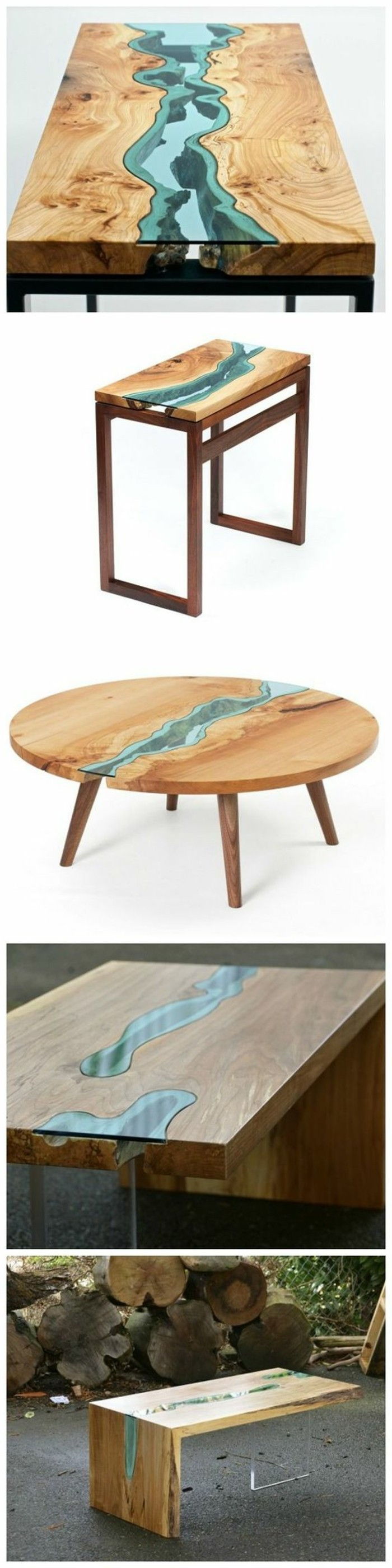-Moebel-diy creativ-wohnideen-masă de lemn și sticlă-propriu-build
