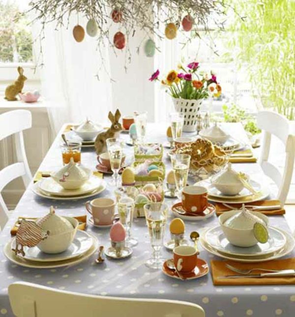 Easter-elegant-masă decorare-primăvară-ouă-iepure
