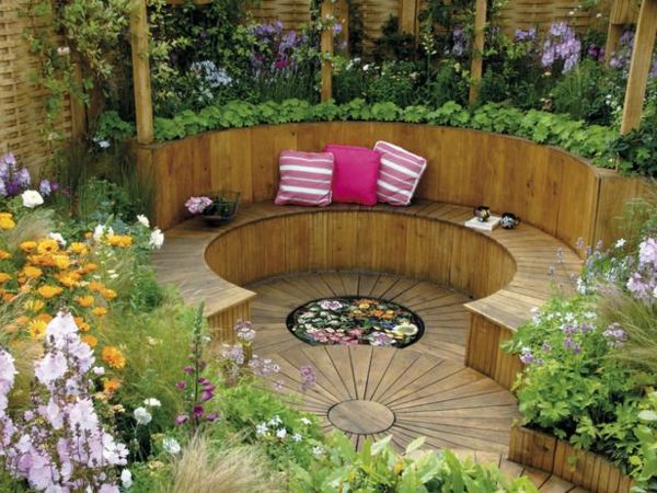 ława narożna Drewno-corner seat-garden-design-pomysł