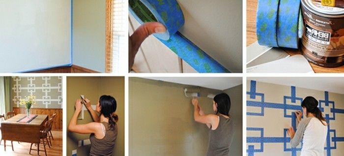 tak ve kenar yapıştırıcı duvara renkli yap-diy-wanddeko duvarı-in-yemek boya