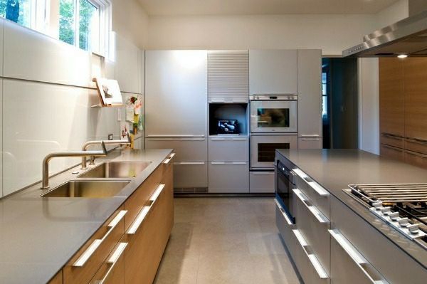 oțel inoxidabil-bucătărie-chiuvetă-construit-in - mobilier modern