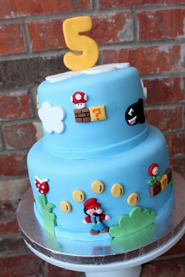 veiksmingas --- pyragai Papuoškite - gimtadienio-Kids-Didžioji pyragai-Order-super-Mario simbolių