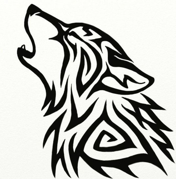 dar viena graži juodojo vilko tatuiruotė - vilkų gentis, garsusis vilkas