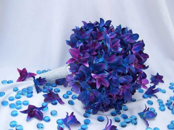 a-güzel-brautstrauß-ile-mavi-orkide-Hochzeitsdeko-Çiçek Orkide ile Deco