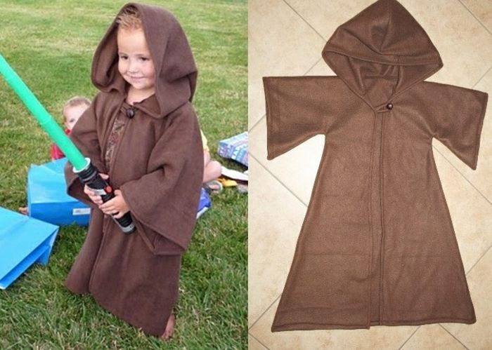 naredi izvirne kostume za Jedi za majhnega fanta
