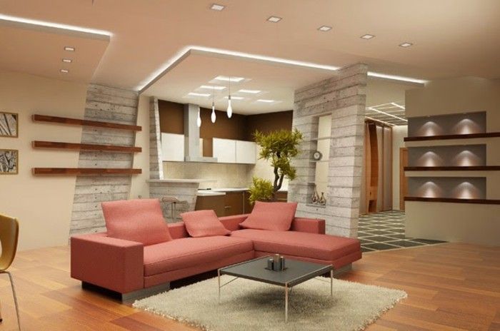 unike-design-of-stue-rosenrød-sofa-interessant-tak-panel
