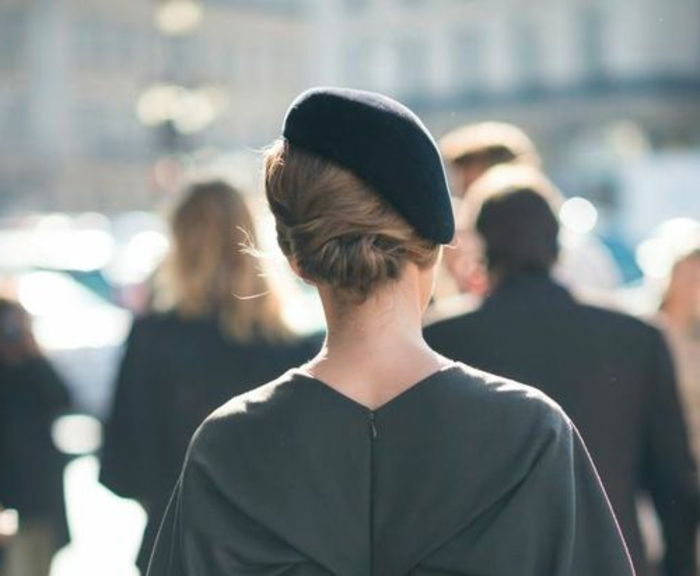 elegancki strój-ciemne odcienie Dress Beret Cap