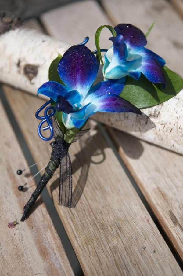 eleganten Bouquet-of-modro-orhideje-lepa-cvetlični ureditev Bouquet