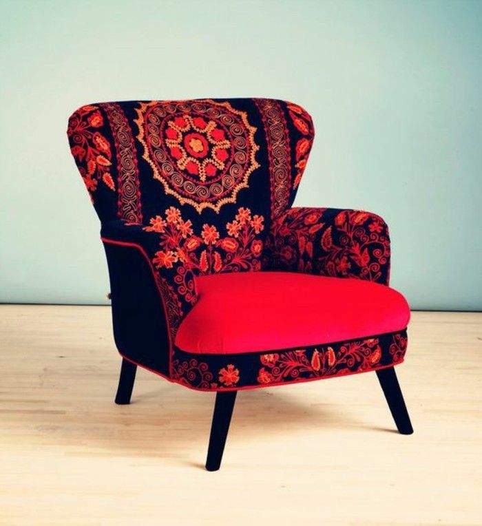 elegant modell wing stol-i-röd-svart