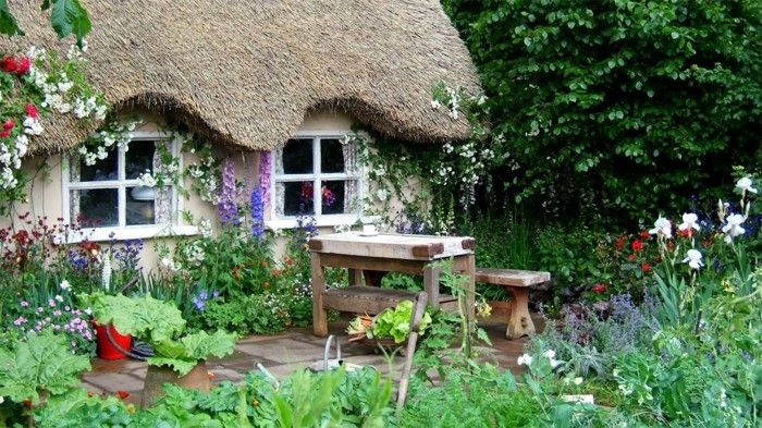 Inglês Jardim Flores Cottage bancos-mesa de madeira maciça rústico