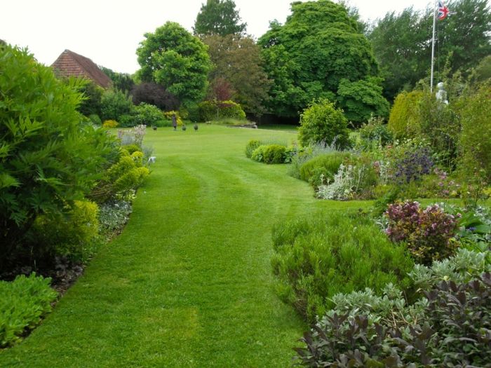 Inglês projeto do jardim espacialmente arbustos esculturas Bandeira britânica