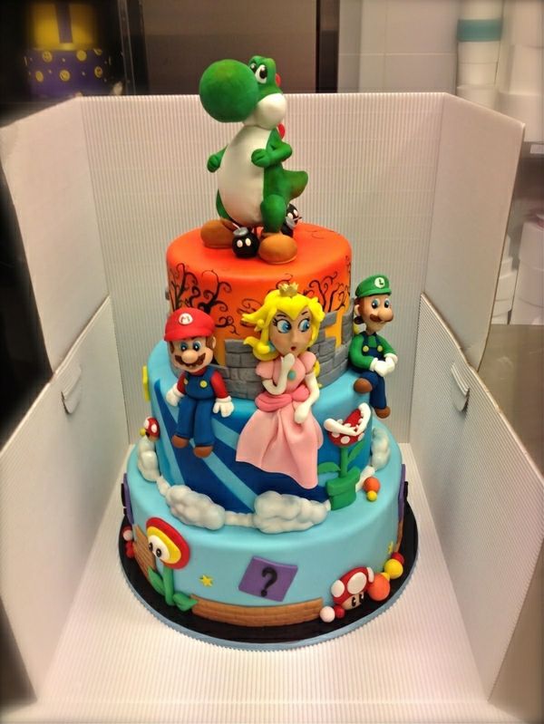 nuostabios - pyragai Papuoškite - gimtadienio-Kids-Didžioji pyragai-Order-super-Mario simbolių