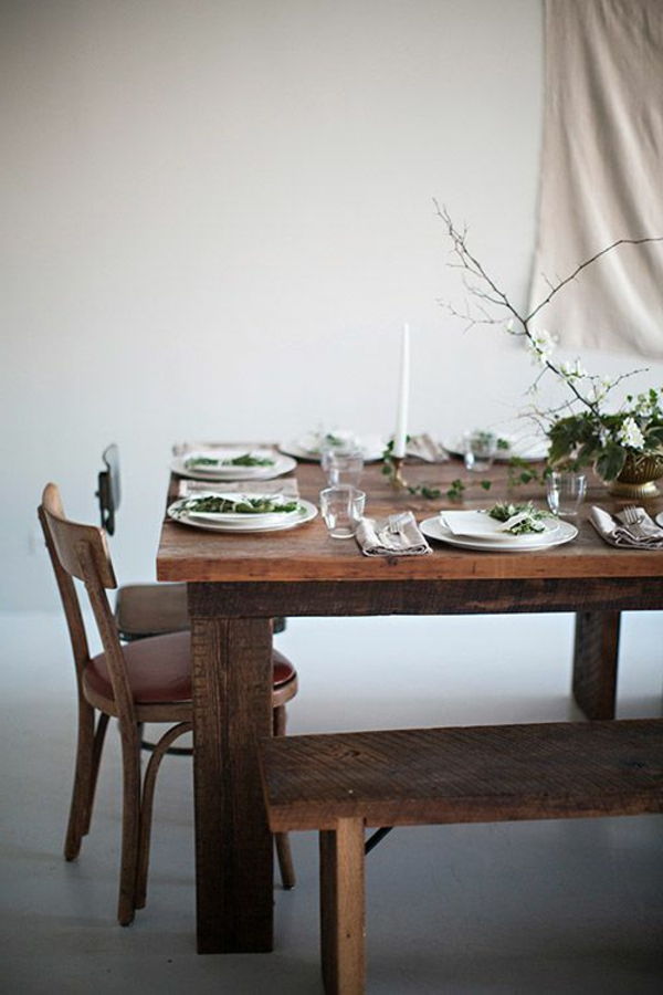 spisestue - ideer-country style dining table-spisestuestolene-vintage-designen