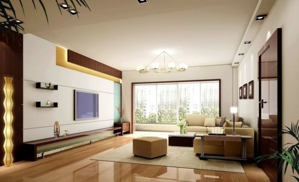 eksklusive tv-møbler superdesignet - elegant lysekrone og store vinduer