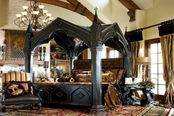 extravagant säng-i-gotisk-rum