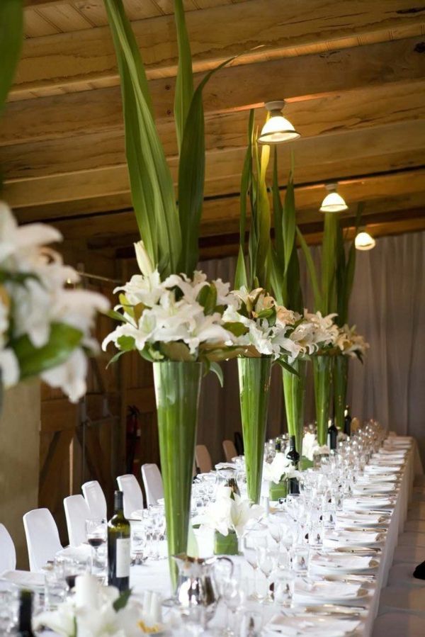 veľký stolové dekorácie-in-zeleno-biely