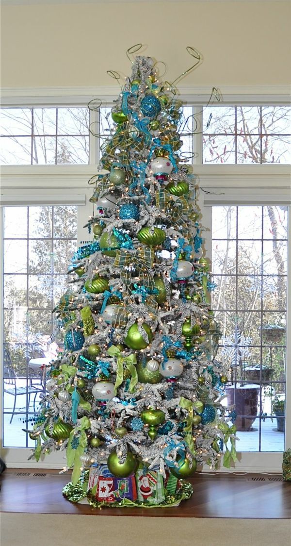 fantastické vianočný strom dekorácie-zeleno-modrá