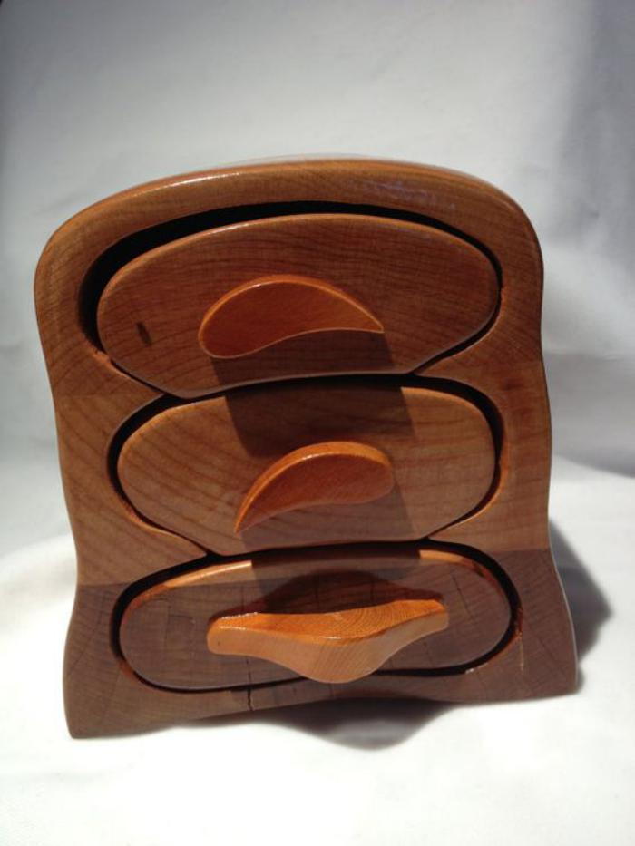 Wood fina smyckeskrin med lådor