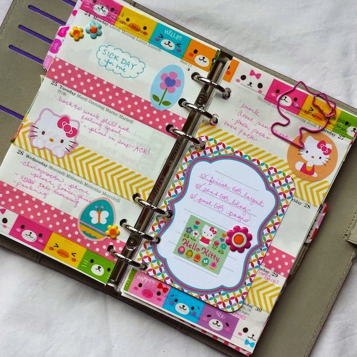 un notebook Hello Kitty - pentru a decora totul în jurul lui Hello Kitty Filofax