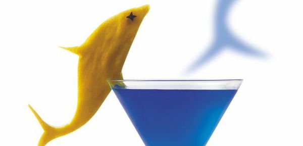 Ryby koktail dekorácie idea Modré Cocktail