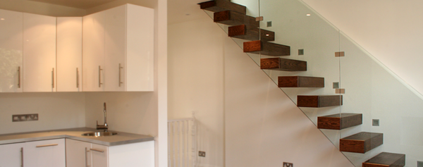 bygga glas räcke-friflytande-stair-