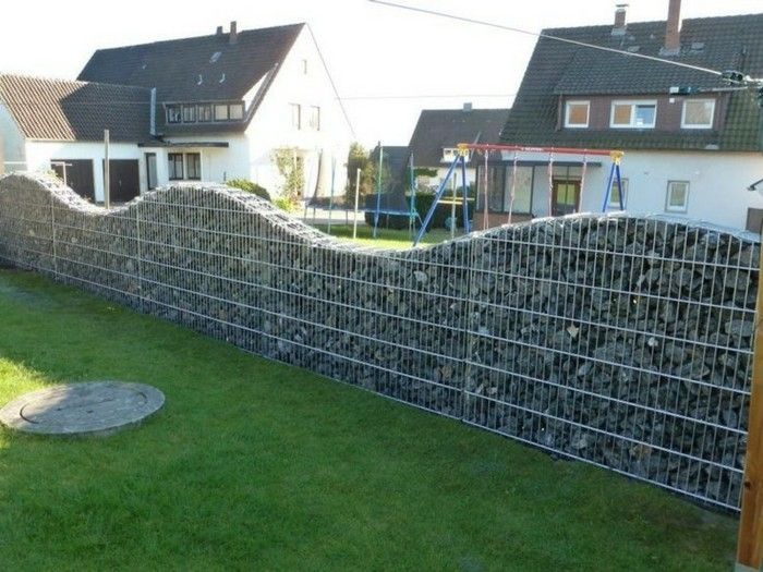 Gabionen muro recinzione-fai da te-giardino di pietra-pietra-Wande pietra naturale muro-senza-cemento