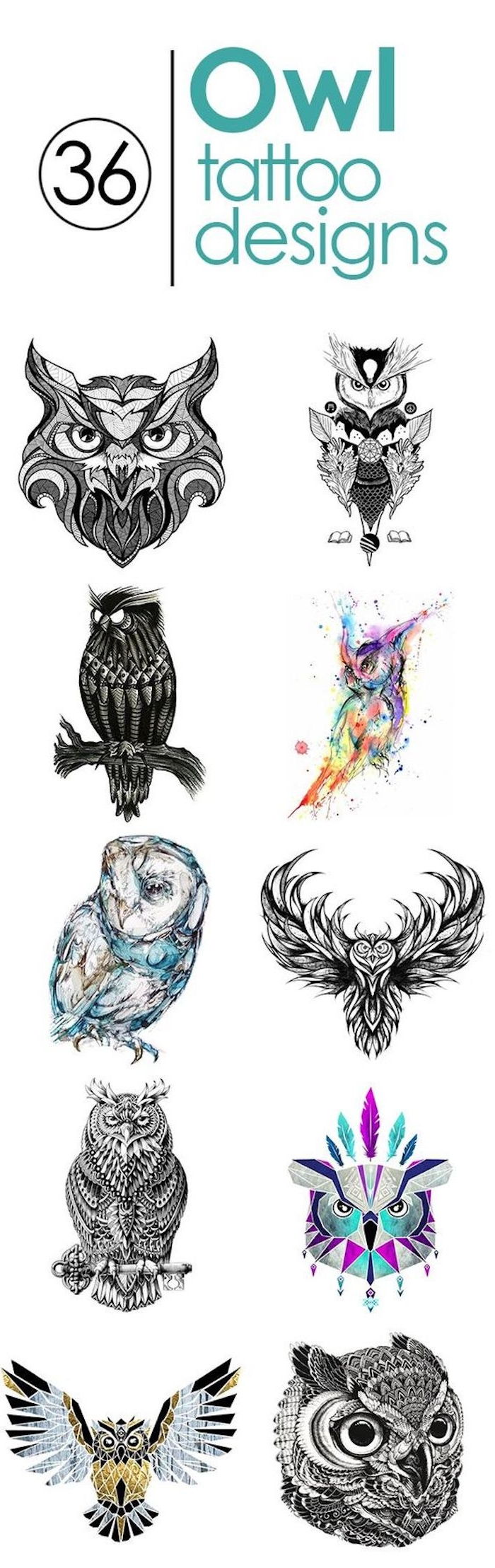 tukaj so majhne črne tetovaže s sove in še več - različne ideje, ki jih resnično všeč