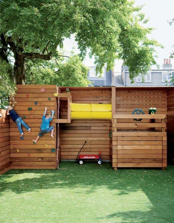 gradina casa-cu-perete de catarare-to-play-un spațiu-pentru-copii