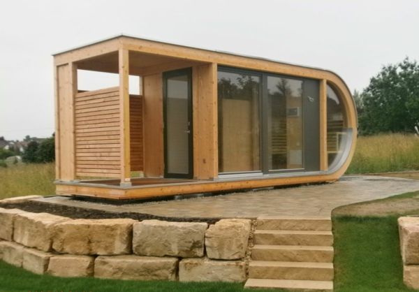 trädgård trähus sten trappor - moderna hus design