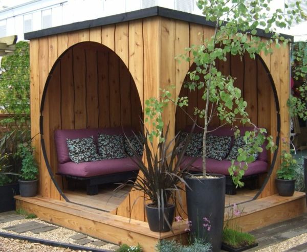 altana ogrodowa, meble ogrodowe-piękny-piękny-garden-design-garden-idee-wood bench-ogród