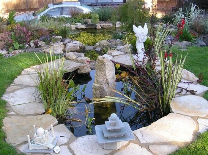 Gartenteich-create-lage flotte ideer-for-tema-garden Pond-