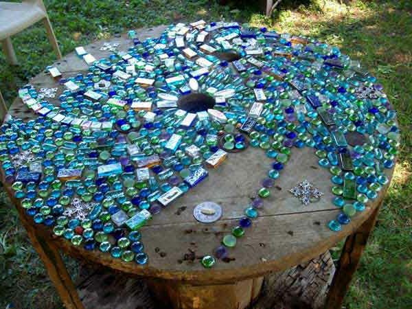 bahçe masa-of-the-mozaik mavi-güzel