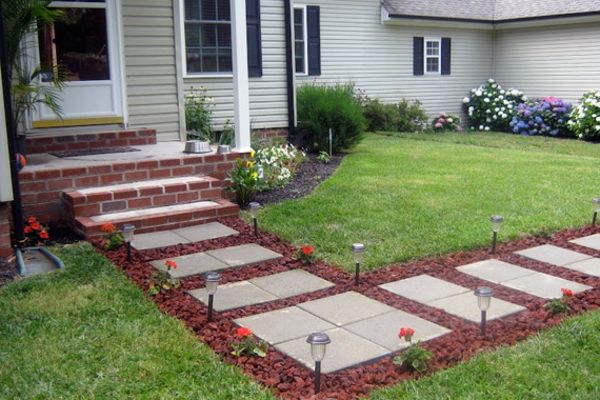 Kamienie chodniki-anlegeb-garden design-idea-czerwony