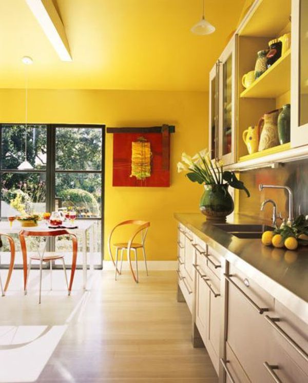 gul-kök-vägg färg och glas-väggar