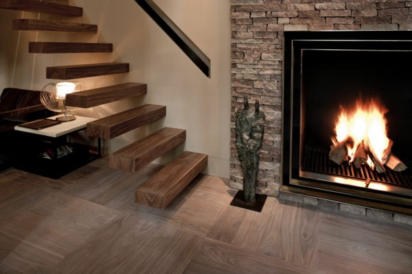 morbida e calda atmosfera-in-the-casa-con - pavimento in legno