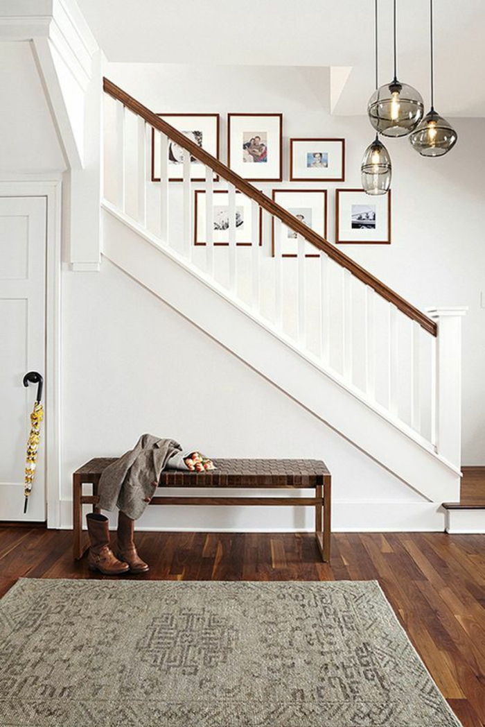 güzelleştirmek için nasıl beyaz merdiven fikirleri - ahşap resim çerçevesi, bir tezgah