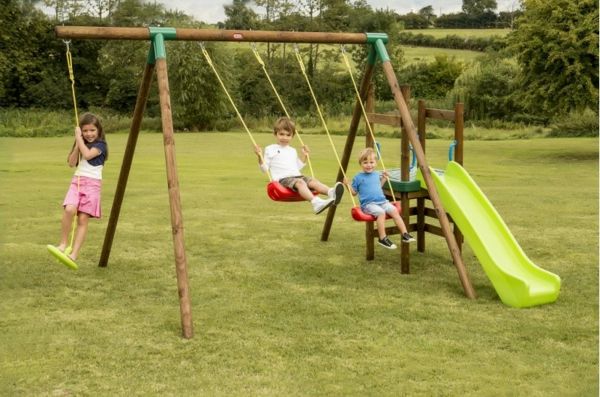 -Swing-save-statyti sodo skaidrių dizaino idėjos sodas-žaidimų aikštelė ekipuotė-