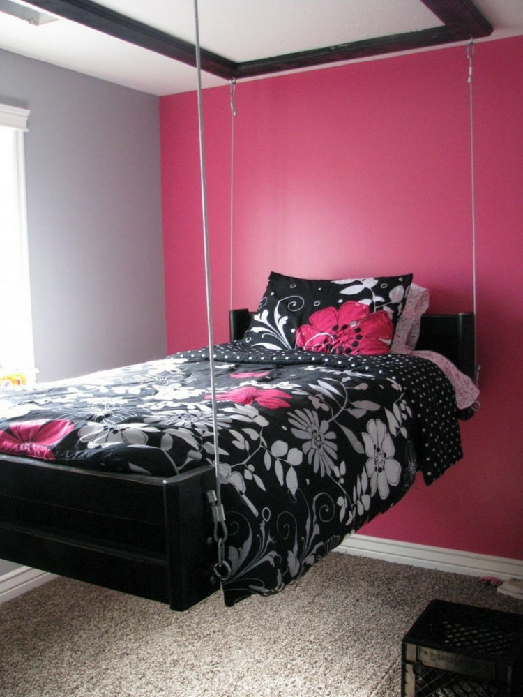 hang-paturi-in-negru-roz-roz-floral-model-chic-nobil-deisgn-modernă