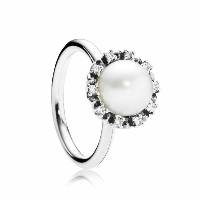 Pandora Rings glitrende modell perle elegant