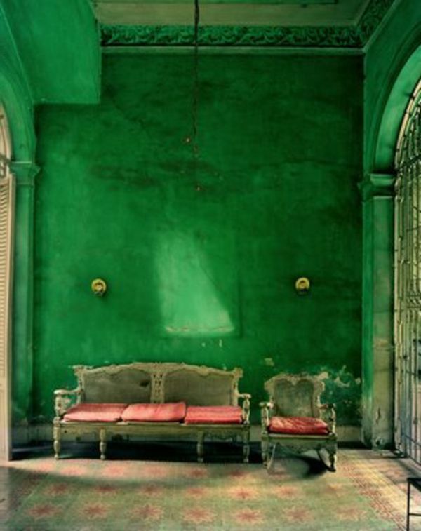 grön väggar-in-gothic-rummet