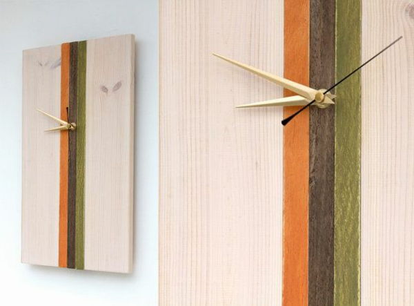 drewniany zegar ścienny projekt idea ściana konstrukcja