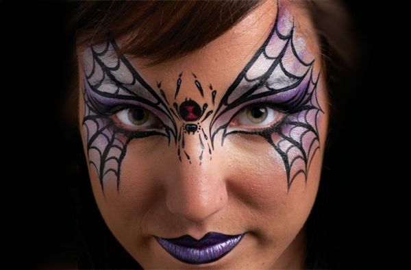 Halloween make-up ideje čarovnica pajek-med-v-oči