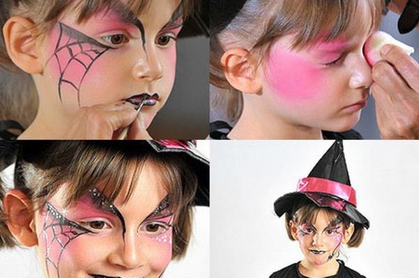 čarovnice štiri kul ozadje halloween-make-up idej