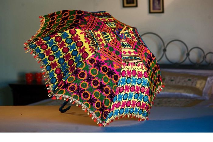 Handmade modelo colorido crianças guarda-chuva decorativo