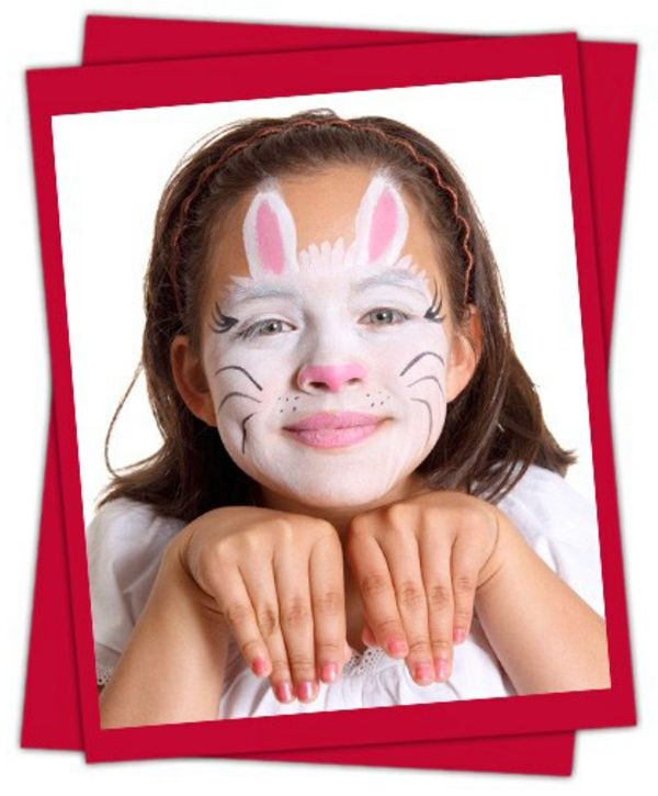 konijn gezicht-origineel-geverfd-rood kader